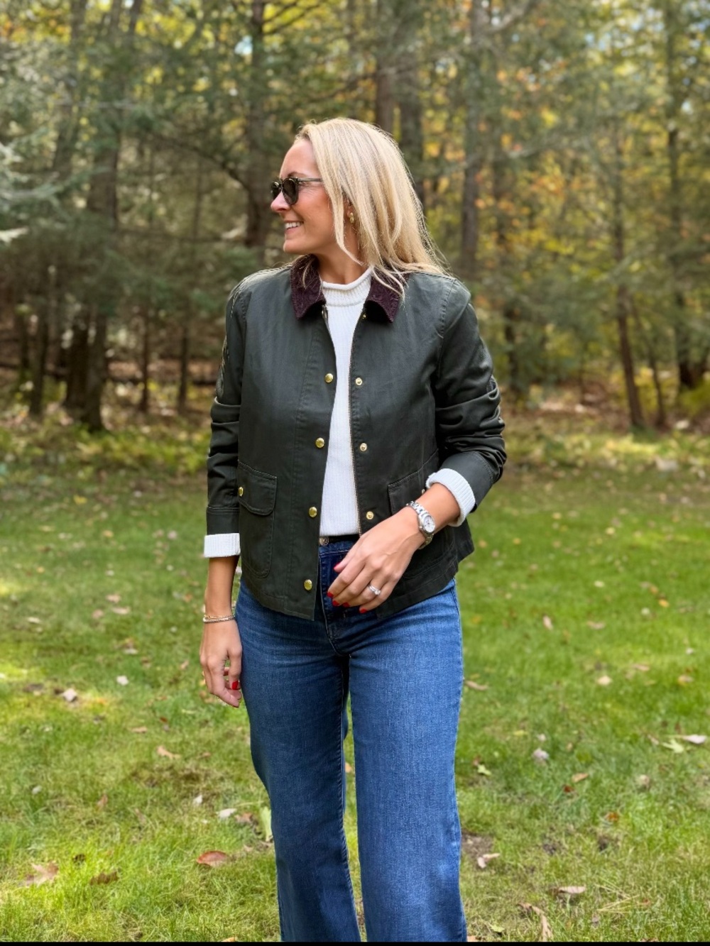 100% cotton long Field jacket- J. Crew